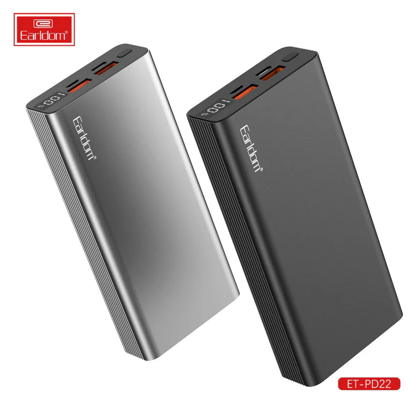 EARLDOM PD22 20000mAh 20W Power Bank - Black - High Capacity & Fast Charging - Saif Al Najmi Kw